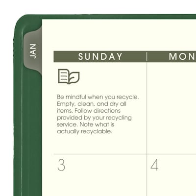 2027 AT-A-GLANCE Recycled 9" x 11" Monthly Planner, Faux Leather Cover, Green (70-270G-60-27)