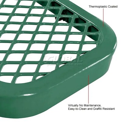 Global Industrial 6' Outdoor Steel Flat Bench, Expanded Metal, Green (277156GN)