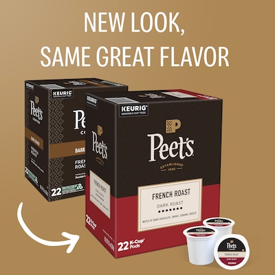 Peet's Coffee French Roast Coffee Keurig K-Cup Pods, 22/Box (5000377806)