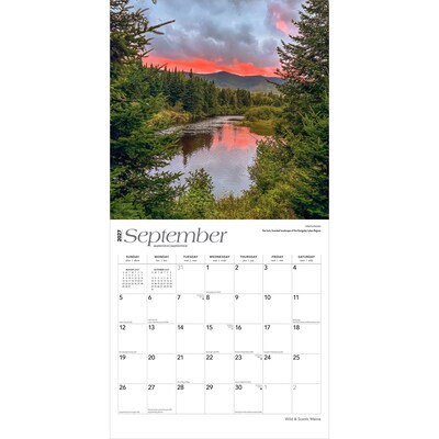 2027 BrownTrout Maine Wild & Scenic 12" x 12" Monthly Wall Calendar (9798330710652)