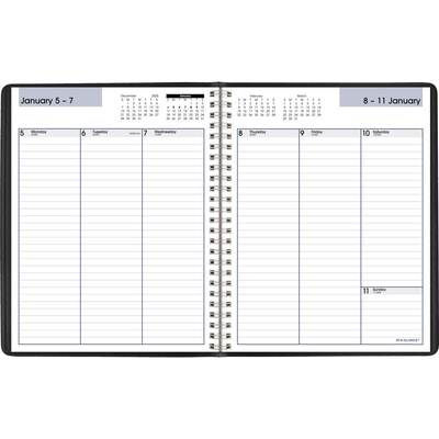 2026 AT-A-GLANCE DayMinder 7 x 8.75 Weekly Planner, Faux Leather Cover, Black (G590-00-26)
