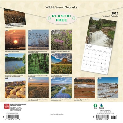 2025 BrownTrout Nebraska Wild & Scenic 12 x 12 Monthly Wall Calendar (9781975475352)
