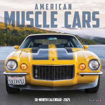 2025 Willow Creek American Muscle Cars 7 x 7 Monthly Wall Calendar (45633)