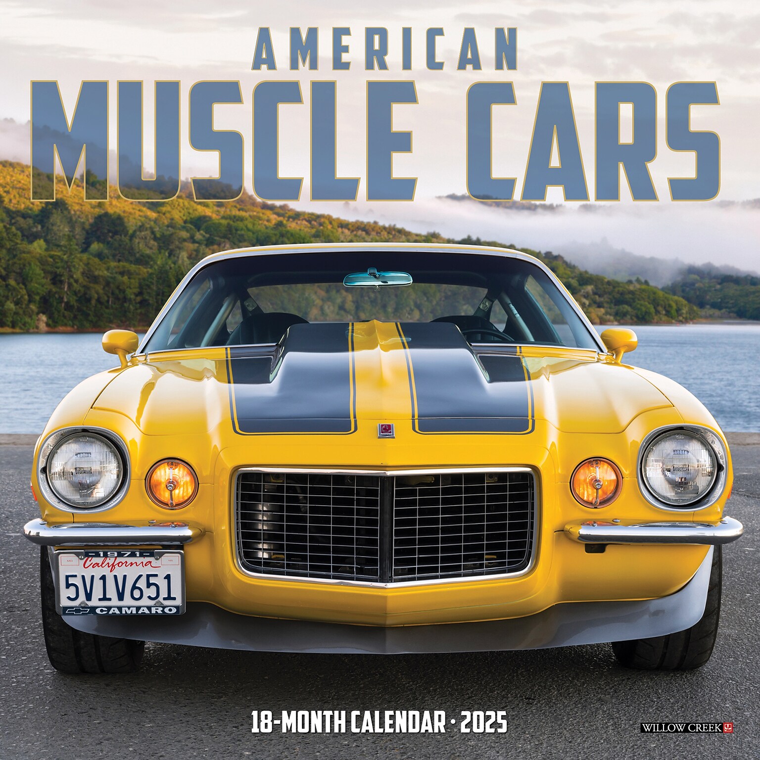 2025 Willow Creek American Muscle Cars 7 x 7 Monthly Wall Calendar (45633)