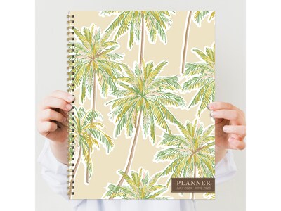 2024-2025 TF Publishing White Lotus Series Positano Palms 8.5" x 11" Academic Weekly & Monthly Planner, Paperboard Cover