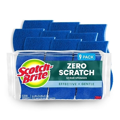 Scotch-Brite Non-Scratch Sponge with Scrubber, Blue, 9 Sponges/Pack (529-5)