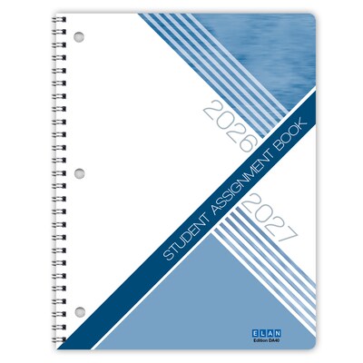 2026-2027 ELAN 8.5" x 11" Academic Weekly & Monthly Student Planner, Paperboard Cover, Blue (DA40-AY26)