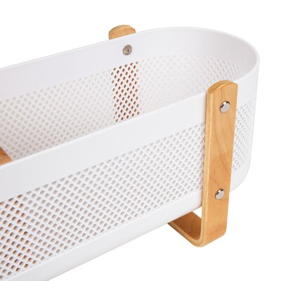 Mind Reader 2-Compartment Plastic Desk Organizer, White (DEBASK-WHT)