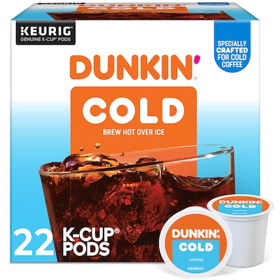 Dunkin Cold Iced Coffee Keurig® K-Cup® Pods, Medium Dark Roast, 22/Box (5000369251)