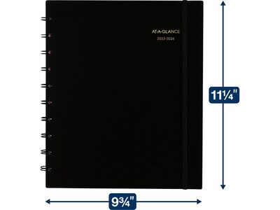 2023-2024 AT-A-GLANCE Move-a-Page 9.75" x 11.25" Academic Weekly/Monthly Appointment Book, Black (70-957E-05-24)