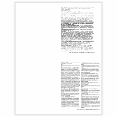 ComplyRight 2026 W-2 Tax Form, 1-Part, 4-Up, Copy B, C, 2, 500/Pack (5205B)