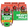 Scotch Tough Grip Packing Tape with Dispenser, 1.88 x 22.2 yds., Clear, 6/Pack (MMM1506)