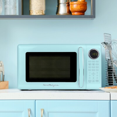 Nostalgia Retro 0.7 cu. ft. Countertop Microwave, Aqua (NRMOPMSW7AQ6A)