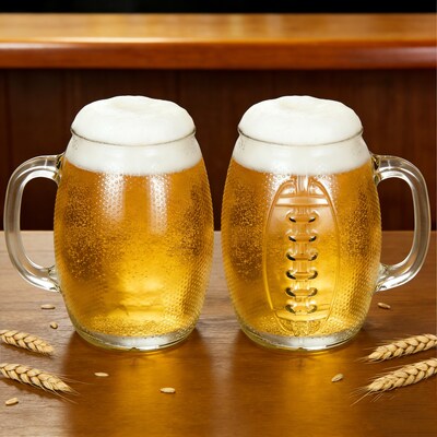 Gourmet Edge 2-pc 37 oz Glass Beer Mug Set