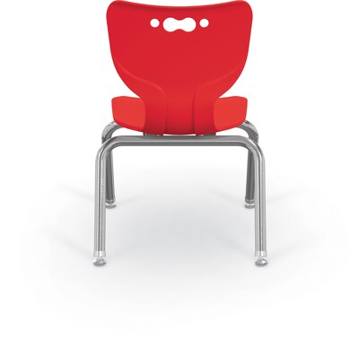 MooreCo 12" Hierarchy Student Chair with 4 Legs, Red/Chrome Base (703673595353)