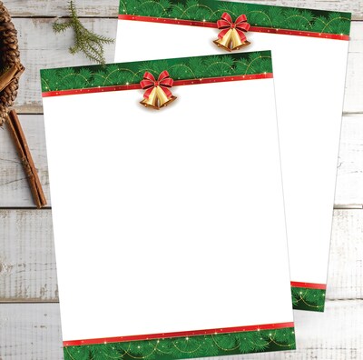 Great Papers! Holiday Stationery Letterhead Holiday Bells , Multicolor, 50 sheets (2024029)