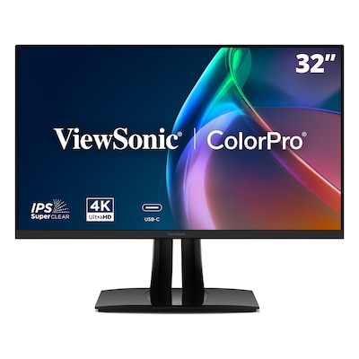ViewSonic 32 4K UHD 60Hz LCD Monitor with 100W USB-C, 100% sRGB, Advanced Ergonomics, Black (VP3256A-4K)