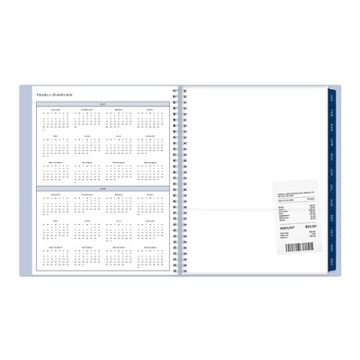 2027 Blue Sky Passages 8.5" x 11" Calendar Year Weekly & Monthly Planner, Plastic Cover, Solid Navy (148658-27)