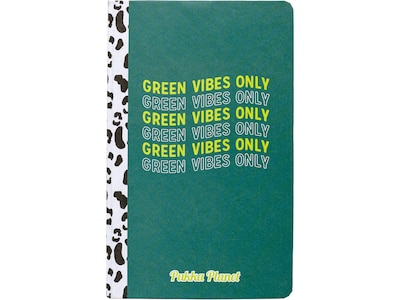 Pukka Pad Green Vibes Only Notebook, 5.28 x 8.46, Wide-Ruled, 96 Sheets, Green (9704-SPP)