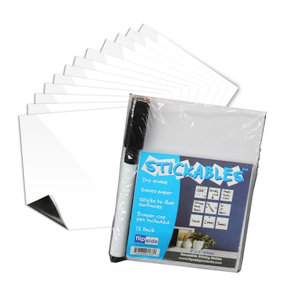 Flipside Dry-Erase Mobile Stickables Whiteboard, 3 x 3, 26/Pack (FLP92233)