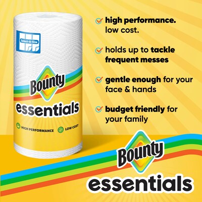 Bounty Essentiels Select-A-Size Double Roll Paper Towels, 2-ply, 108 Sheets/Roll, 24 Rolls/Pack (165