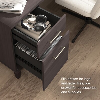 Bush Home Somerset 72" W L Shaped Office Desk with Storage, Storm Gray (WC81510K)