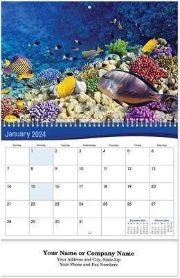 Custom Underwater World Spiral Wall Calendar