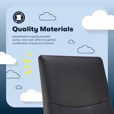 Serta Comfort Modern Ergonomic Bonded Leather Swivel Executive Chair, Black (CHR10132A)