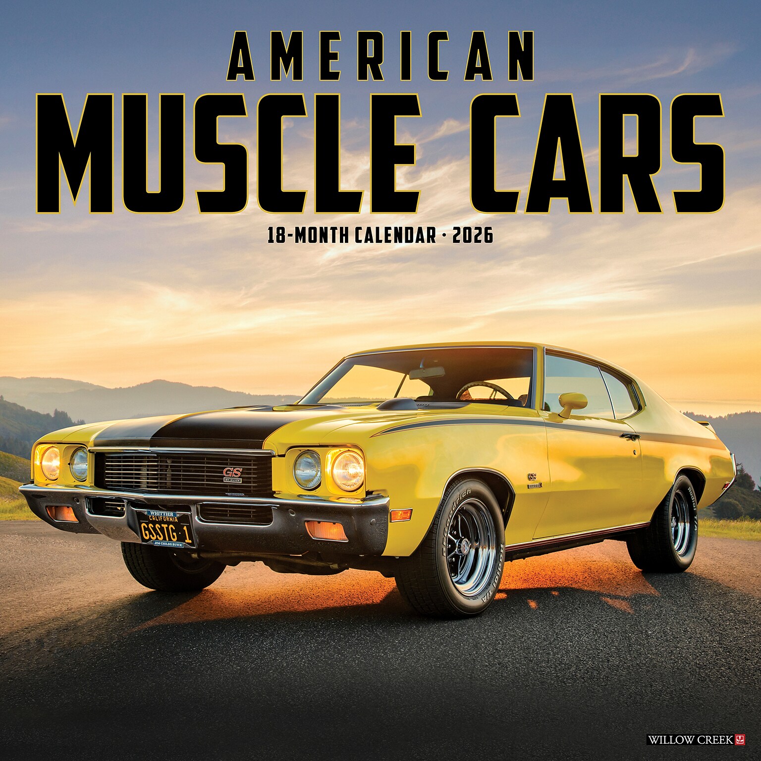 2026 Willow Creek American Muscle Cars 12 x 12 Monthly Wall Calendar (49822X)