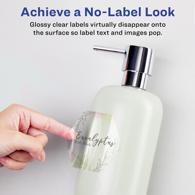Avery Laser/Inkjet Multipurpose Labels, 1.8704 x , Glossy Clear, 2000/Box (94120)