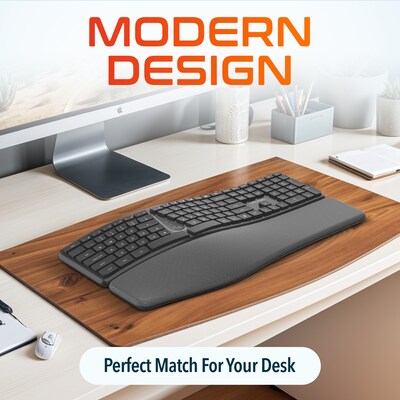 Delton KB250 Wireless Ergonomic Keyboard, Black (DKBE250-WB)