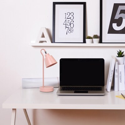 Simple Designs Sleek Essentials LED Desk Lamp, 16", Blush Pink (LD1079-BPK)