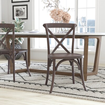 Flash Furniture Advantage Wood X-Back Chair, Armless, Gray Wash Driftwood (XBACKBURDRIFT)