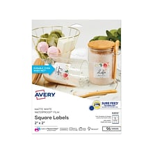 Avery Laser/Inkjet Multipurpose Label, 2 x 2, White, 12 Labels/Sheet, 8 Sheets/Pack (64510)