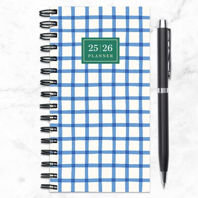 2025-2026 TF Publishing Night Sky 3.5" x 6.5" Academic Year Weekly & Monthly Planner, Paperboard Cover, White/Blue (AY26-7504)