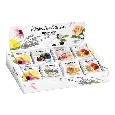 Bigelow Benefits Wellness Caffeinated Assorted Tea Bags, 64/Box (54568)