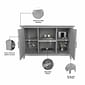 Bush Furniture Key West 30" Accent Cabinet with Doors and 4 Shelves, Cape Cod Gray (KWS146CG-03)