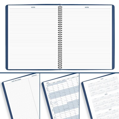 2026-2027 AT-A-GLANCE 9" x 11" Monthly Planner, Faux Leather Cover, Blue (70-250-20-26)