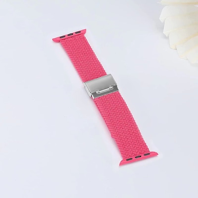 LAX Nylon Braided Band for Apple Watch, Flamingo Pink