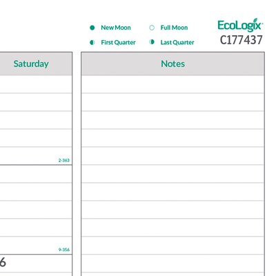 2027 Brownline EcoLogix 22" x 17" Monthly Desk Pad Calendar, White/Green (C177437-27)