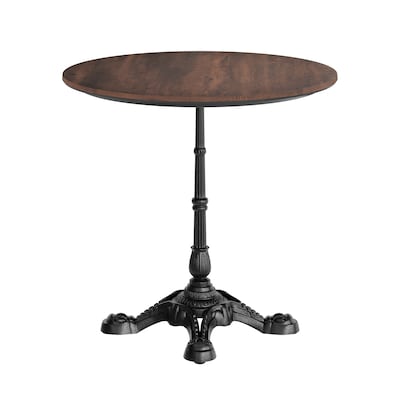 Flash Furniture Acadia 31.25" Round Wooden Dining Table with Bistro Base, Dark Brown/Black Base (STRD31WBRST2222)