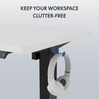 FlexiSpot E2 48''W Electric Adjustable Standing Desk, White/Black (E2B4824W)