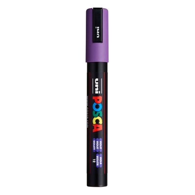 POSCA PC-5M Water Based Paint Marker, Medium Bullet Tip, Violet, 3/Pack (UBCPC5MVIOLET-3)