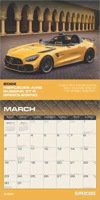 2025 Motor Club Supercars 12" x 12" Monthly Square Wall Calendar (9781975477844)