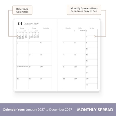 2027 Blue Sky Sincerely Jules 3.625 x 6.125 Monthly Planner, Juniberry (164247)