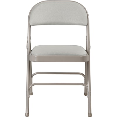 Lorell Fabric Padded Seat Folding Chairs, Steel Beige (LLR62533)