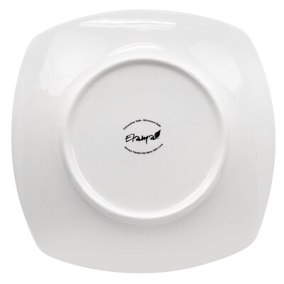 Elama Professional 10.75" Porcelain Dinner Plates, White, 12/Set (935121728M)