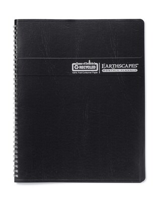 2026 House of Doolittle Earthscapes 8.5" x 11" Calendar Year Monthly Planner, Faux Leather Cover, Black (26402-26)