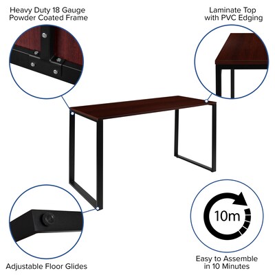 Flash Furniture Tiverton 55"W Industrial Modern Computer Desk, Mahogany/Blank (ST45-0527-PF)