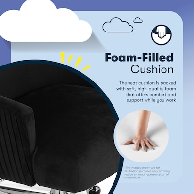 Serta Scarlett Ergonomic Velvet Swivel Computer and Desk Chair, Black (CCHR10011D)